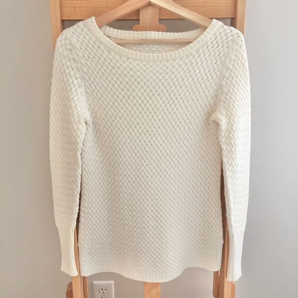 Athleta Cream Ivory Wool Blend Honeycomb Sweater Tunic - Picture 2 of 13